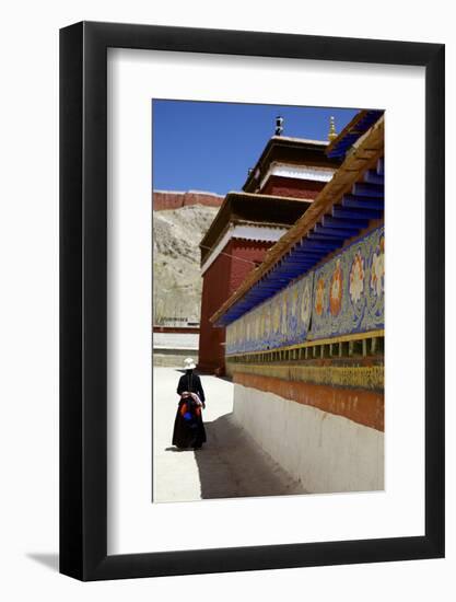 Tibetan Pilgrim Circling the Base of Kumbum Chorten (Stupa) in the Palcho Monastery at Gyantse-Simon Montgomery-Framed Photographic Print