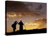 Tibetan Pilgrims on the High Plateau at Dusk, Tibet-Keren Su-Stretched Canvas