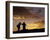 Tibetan Pilgrims on the High Plateau at Dusk, Tibet-Keren Su-Framed Premium Photographic Print