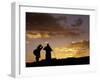 Tibetan Pilgrims on the High Plateau at Dusk, Tibet-Keren Su-Framed Premium Photographic Print