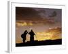 Tibetan Pilgrims on the High Plateau at Dusk, Tibet-Keren Su-Framed Photographic Print