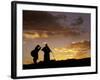 Tibetan Pilgrims on the High Plateau at Dusk, Tibet-Keren Su-Framed Photographic Print