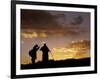 Tibetan Pilgrims on the High Plateau at Dusk, Tibet-Keren Su-Framed Photographic Print