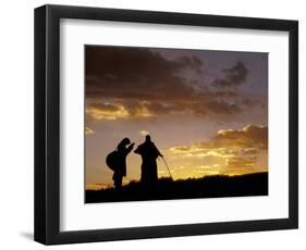 Tibetan Pilgrims on the High Plateau at Dusk, Tibet-Keren Su-Framed Photographic Print