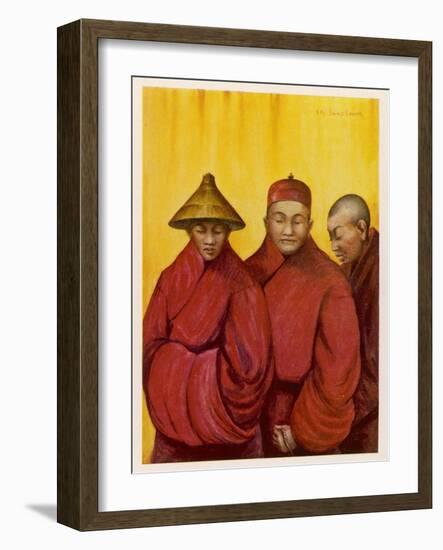 Tibetan Red Lamas-Henry Savage Landor-Framed Photographic Print