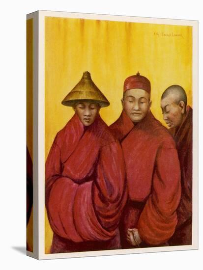 Tibetan Red Lamas-Henry Savage Landor-Stretched Canvas