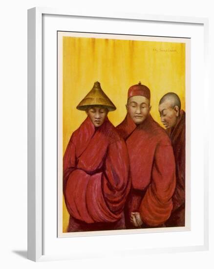 Tibetan Red Lamas-Henry Savage Landor-Framed Photographic Print