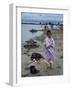 Tibetan Refugees on Beach at Misamari Camp-John Dominis-Framed Photographic Print