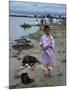 Tibetan Refugees on Beach at Misamari Camp-John Dominis-Mounted Photographic Print