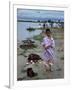 Tibetan Refugees on Beach at Misamari Camp-John Dominis-Framed Photographic Print