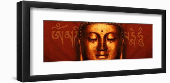 Tibetan Sanskrit Mantra Buddha-null-Framed Art Print