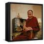 Tibetan Spiritual Leader in Exile Dalai Lama in Smiling Portrait-Ted Thai-Framed Stretched Canvas