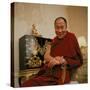 Tibetan Spiritual Leader in Exile Dalai Lama in Smiling Portrait-Ted Thai-Stretched Canvas
