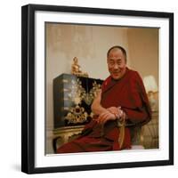 Tibetan Spiritual Leader in Exile Dalai Lama in Smiling Portrait-Ted Thai-Framed Premium Photographic Print