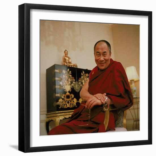 Tibetan Spiritual Leader in Exile Dalai Lama in Smiling Portrait-Ted Thai-Framed Premium Photographic Print