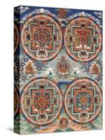 Tibetan Thangka with Four Mandalas-null-Stretched Canvas