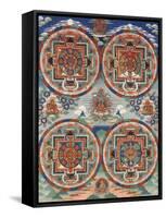 Tibetan Thangka with Four Mandalas-null-Framed Stretched Canvas