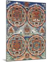 Tibetan Thangka with Four Mandalas-null-Mounted Giclee Print