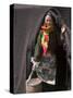 Tibetan Woman Carrying a Bucket to the Tent, East Himalayas, Tibet, China-Keren Su-Stretched Canvas