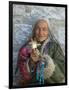 Tibetan Woman Holding Praying Wheel in Sakya Monastery, Tibet, China-Keren Su-Framed Photographic Print