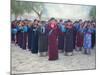 Tibetan Women Pray at Harvest Festival, Tongren Area, Qinghai Province, China-Gina Corrigan-Mounted Photographic Print