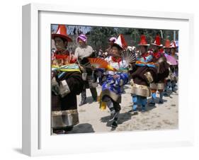 Tibetans Dressed for Religious Shaman's Ceremony, Tongren, Qinghai Province, China-Occidor Ltd-Framed Photographic Print