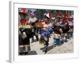 Tibetans Dressed for Religious Shaman's Ceremony, Tongren, Qinghai Province, China-Occidor Ltd-Framed Photographic Print