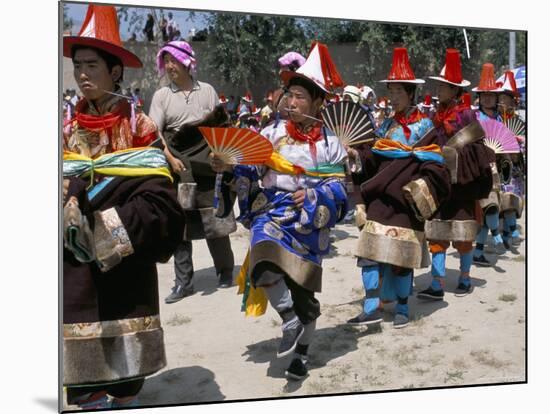 Tibetans Dressed for Religious Shaman's Ceremony, Tongren, Qinghai Province, China-Occidor Ltd-Mounted Photographic Print