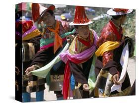 Tibetans Dressed for Religious Shaman's Ceremony, Tongren, Qinghai Province, China-Occidor Ltd-Stretched Canvas