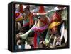 Tibetans Dressed for Religious Shaman's Ceremony, Tongren, Qinghai Province, China-Occidor Ltd-Framed Stretched Canvas