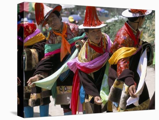 Tibetans Dressed for Religious Shaman's Ceremony, Tongren, Qinghai Province, China-Occidor Ltd-Stretched Canvas