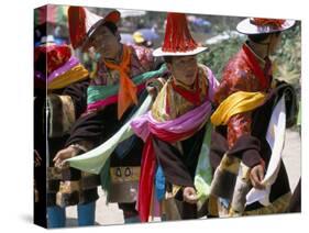 Tibetans Dressed for Religious Shaman's Ceremony, Tongren, Qinghai Province, China-Occidor Ltd-Stretched Canvas