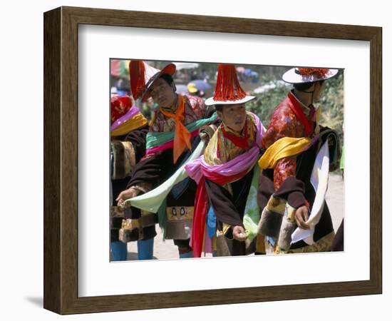 Tibetans Dressed for Religious Shaman's Ceremony, Tongren, Qinghai Province, China-Occidor Ltd-Framed Photographic Print