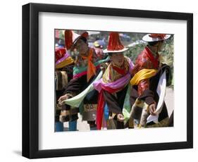 Tibetans Dressed for Religious Shaman's Ceremony, Tongren, Qinghai Province, China-Occidor Ltd-Framed Photographic Print