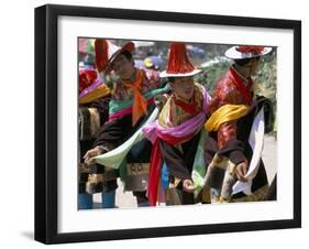 Tibetans Dressed for Religious Shaman's Ceremony, Tongren, Qinghai Province, China-Occidor Ltd-Framed Photographic Print