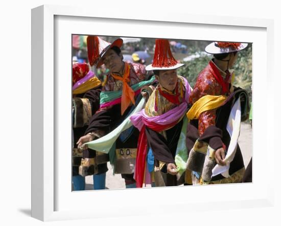 Tibetans Dressed for Religious Shaman's Ceremony, Tongren, Qinghai Province, China-Occidor Ltd-Framed Photographic Print