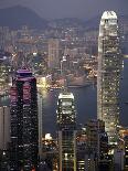 Hong Kong skyline and Victoria Harbor at night-Tibor Bogn?r-Photographic Print