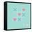 Tic Tac Toe Game with Cross and Heart Sign Mark Love Card Blue Pink Flat Design-worldofvector-Framed Stretched Canvas