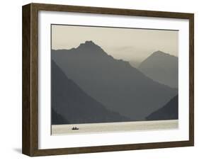 Ticino, Lake Lugano, Lugano, Dawn View of the Alps, Switzerland-Walter Bibikow-Framed Photographic Print