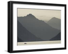 Ticino, Lake Lugano, Lugano, Dawn View of the Alps, Switzerland-Walter Bibikow-Framed Photographic Print