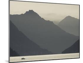 Ticino, Lake Lugano, Lugano, Dawn View of the Alps, Switzerland-Walter Bibikow-Mounted Photographic Print
