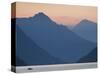 Ticino, Lake Lugano, Lugano, Dawn View of the Alps, Switzerland-Walter Bibikow-Stretched Canvas