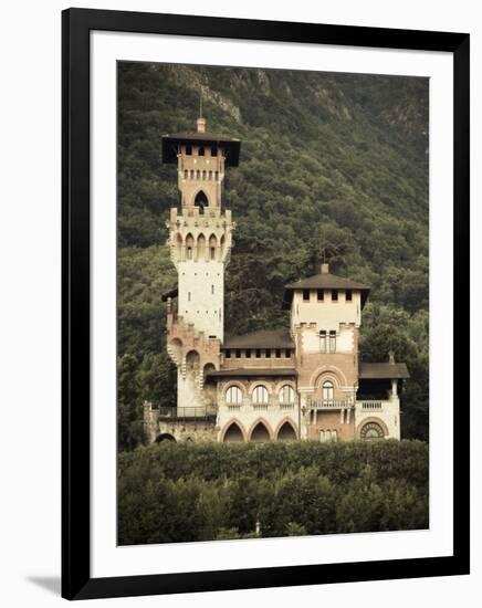 Ticino, Lake Lugano, Lugano, Lakefront Villa, Paradiso, Switzerland-Walter Bibikow-Framed Photographic Print