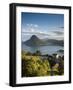 Ticino, Lake Lugano, Lugano, Town View and Monte San Salvador from Monte Bre, Switzerland-Walter Bibikow-Framed Photographic Print