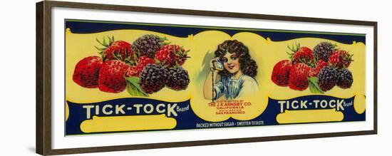 Tick Tock Berry Label - San Francisco, CA-Lantern Press-Framed Premium Giclee Print