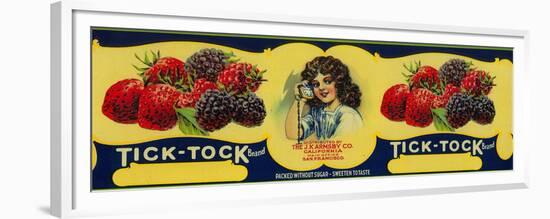 Tick Tock Berry Label - San Francisco, CA-Lantern Press-Framed Premium Giclee Print