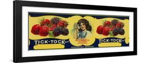 Tick Tock Berry Label - San Francisco, CA-Lantern Press-Framed Art Print