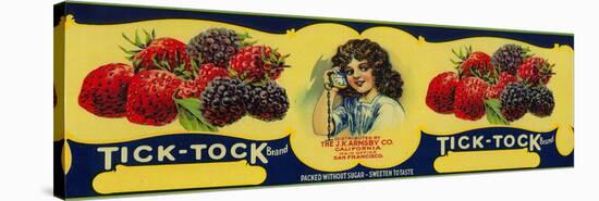 Tick Tock Berry Label - San Francisco, CA-Lantern Press-Stretched Canvas