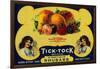 Tick Tock Rhubarb Label - San Francisco, CA-Lantern Press-Framed Art Print