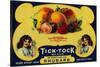 Tick Tock Rhubarb Label - San Francisco, CA-Lantern Press-Stretched Canvas